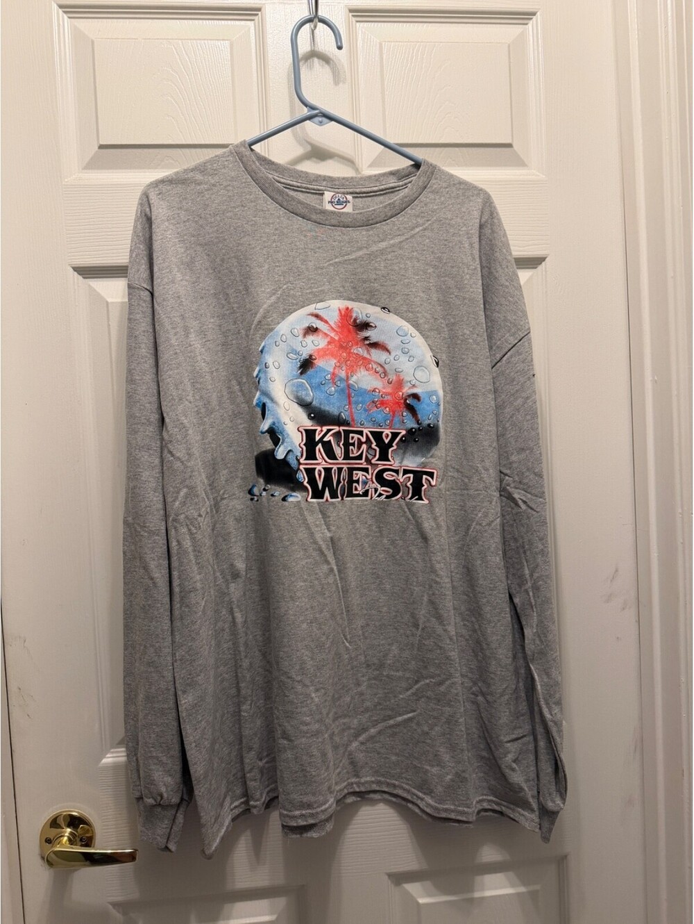 Delta Gray Long Sleeve Key West Graphic T Shirt 2XL